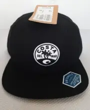 Mens Costa ILSA Flat Brim Snapback Cap. NEW FQS900217-001 Black