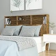 Headboard Cabinet, Storage Bed Headboard Beds Head Frame Smoked Oak 160 cm