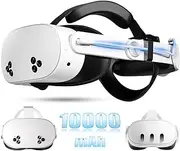 Saqico Head Strap with Battery for Oculus Quest 3, 10000mAh Battery Pack Extend 4H Playtime, Fast Charging VR Power, Adjustable Elite Strap Replacement Accessories for Oculus/Meta Quest 3, Q8-3