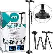 Folding Cane with Led Light - Adjustable Walking Sticks LED Light to Get Around Easier in The Dark, Collapsible Canes with Rubber Feet for Men and Women