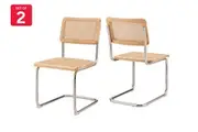 Set of 2 Matt Blatt Marcel Breuer Cesca Dining Chairs Replica (Natural/Rattan)