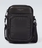 [Saint Laurent] Saint Laurent Logo leather-trimmed phone pouch