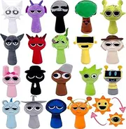 Sprunki Plush Toys, 20PC Set Horror Games Plushies Toy for Fans, Soft Stuffed Animal Pillow Figure Doll Christmas Birthday Gifts for Adult Kids