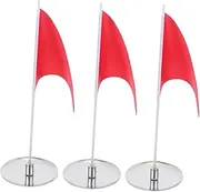 GANAZONO 3 Sets Golf Putting Cup Golf Putting Flag Golf Putting Hole Cup Golf Flags for Putting Practice Golf Flag Golf Practice Putting Cup Putting Practice Hole Flag Red Stainless Steel