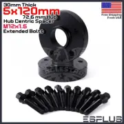 [2] 30mm Thick BMW E-Body 5x120 C.B 72.6 Wheel Spacer Kit 12x1.5 Bolts Included (for: BMW)