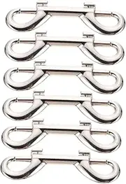 INOOMP 2sets Pet Leash Retractable Double Ended Snap Clips Zinc Alloy Hooks for Straps 6pcs*2