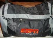 New ESPN Duffel Gear Gym Bag Black Travel Carry-on Lightweight New