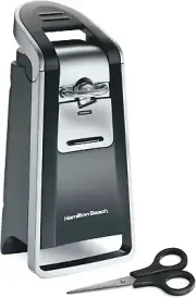Smooth Edge Electric Automatic Can Opener for Kitchen with Easy Push down Lever,
