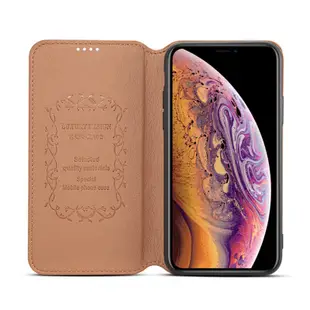 IPhone XS Max XR X 真皮革保護套翻蓋皮套外翻卡層收納手機套