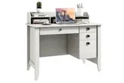 Giantex 120CM Computer Desk Wooden Executive Desk Home Office Desk w/4 Storage Drawers White