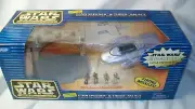STAR WARS ACTION FLEET, GIAN SPEEDER & THEED PALACE + 4 FIGS 1998 GALOOB NEW