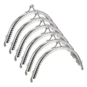 Metal Purse Frames, 4.9" 6Pcs Kiss Lock Clasp Frame for Coin Purse DIY, Silver