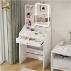 150cm Tall Dressing Table With LED Mirror &Drawer Shelf Makeup Table Vanity Desk