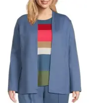 Investments Open Front Jacket Women's Plus Size 3X Blue Career Professional