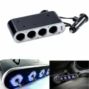 4 Way Multi Socket Car Cigarette Lighter Splitter USB Charger Adapter DC 12/24V
