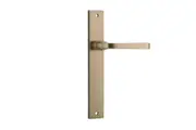 Iver Annecy Door Lever Handle on Rectangular Backplate Brushed Brass