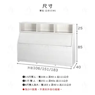 【米朵Miduo】5尺塑鋼床頭箱 雙人置物床頭箱 防水塑鋼家具 (6.6折)