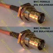 USA-CA RG174 BNC FEMALE BIG BULKHEAD to BNC FEMALE BIG BULKHEAD Coaxial RF Pigt