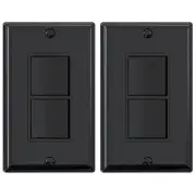 ELEGRP Decorator Double Rocker Light Switch, Two Single Pole Electrical Paddle