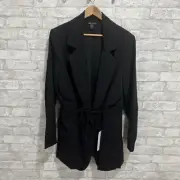 Athleta Black Endless Primatwill Blazer Jacket Tie Waist All Seasons Size 20