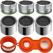 SHSMPXOY 6 Pieces Tap Aerator 22mm/ 24mm Faucet Aerator Tap Filter Nozzle Replacement Parts Faucet Adapter Kit with Gaskets for Kitchen Sink Bathroom Shower, with Wrench Plumbers Tape