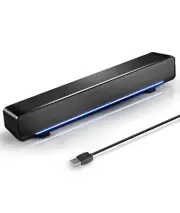 Soundbar, USB Powered Sound Bar Speakers for Computer Desktop Laptop PC, Black