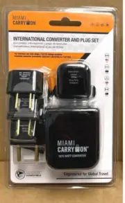 Miami CarryOn Step-down Travel Voltage Converter and Adapter Kit with Pouch NEW