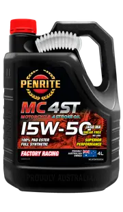 Penrite MC 4ST 4 Stroke Motorcycle Oil 100% PAO & Ester 15W-50 4L - MC415W50004