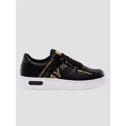 Replay Womens Sneakers Metallic Logo Cupsole Shoes Black Pink