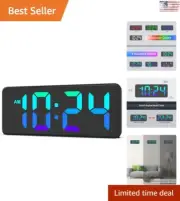 LED Wall Clock - Dynamic RGB Display - Auto-Dimming - Living Room, Bedroom