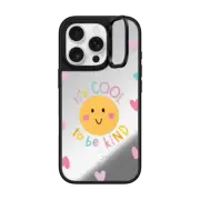 iPhone 16 Pro Mirror Ring Stand Case MagSafe Compatible Kind is Cool by Laura Jane Illustrations