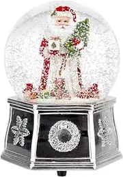 (Small) - Spode Christmas Tree 2016 Annual Edition Musical Santa Snow Globe, Small