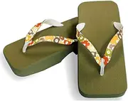 Hajime(一歩) [One Step] [Hajime] Geta Geta Clogs, Soft and Water Resistant, Made of Sponge, 10.6 inches (27 cm), GR/Large Flower 4, Large Flower 4 (Flower 4/27), flower 4, 27.0 cm
