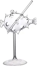 1Pc Globefish Shape Transparent Cocktail Glass Unique Wine Goblet for Weddings Anniversaries Parties Premium Glass Material Creative Drinkware for Wine Juice