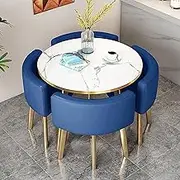 Modern 4 Piece Dining Table Set for Office and Kitchen with Chairs Round/Square Table for Business Meetings and Home Dinette