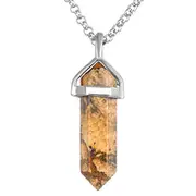 Picture Jasper Double Point Necklace - Free in - Knowledge, Grounding and Harmony - Crystal Healing