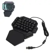 One Handed Gaming Keyboard 35 Keys Protable Mini Single Hand Keyboard with Wr...