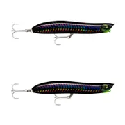 2x Rapala 10cm MaxRap Walk'n Roll Topwater Bait Fish Lures - Night Aurora