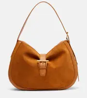 [McQueen] McQueen T-Bar Medium suede shoulder bag One Size brown