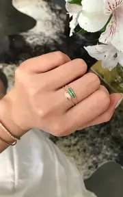 [Yi Collection] Lucky 14K Yellow Gold Emerald Ring
