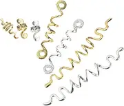 [AUTSUPPL] Unique 16pcs Spiral Beads Accessory Set African Dreadlock Jewelry for Women Fashion Clip for Braiding Reusable Zinc Alloy