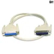 6FT DB25 25 Pin RS232 Serial Male to Female Printer Scanner Extension Cable