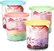 Compatible for Ninja Creami Deluxe Pints and Lids-4 Pack-24OZ Ice Cream Maker Pints Compatible with Compatible for Ninja NC501 NC500 Series