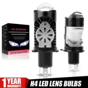 2x 100W H4 9003 Mini LED Projector Lens Hi/Lo Beam Headlight Retrofit Kit 6000K