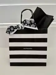 New SEPHORA Mini HOLIDAY Store SHOPPING Paper GIFT BAG w/SNOWFLAKE RIBBON+Tissue