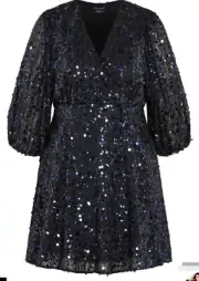 City City Medium Scattered Glow Sequin Dress Sequin Plus Size 18