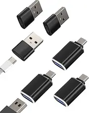 Adapter USB C to USB (6 Pack) for iPhone 16 15 Pro MacBook Connection Cable OTG Type C for Apple Compatible with Samsung Socket for iPad Tablet PC Charging Cable Key Converter Data Car