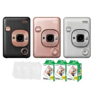 【FUJIFILM 富士】Instax Mini Liplay 拍立得相機(60張底片透明保護套60入組合)