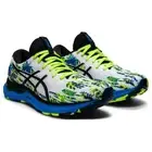 ASICS Men's GEL-NIMBUS 24 Running Shoes White/Black/Green/blue 9 US