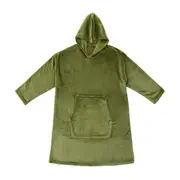 Moss Green Super Soft Hooded Blanket